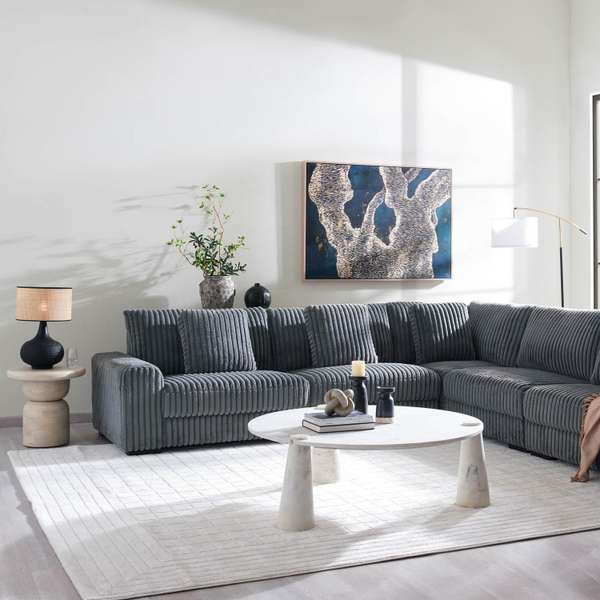 Buy CREET CORNER SOFA SET GREY Pan Home Furnishings